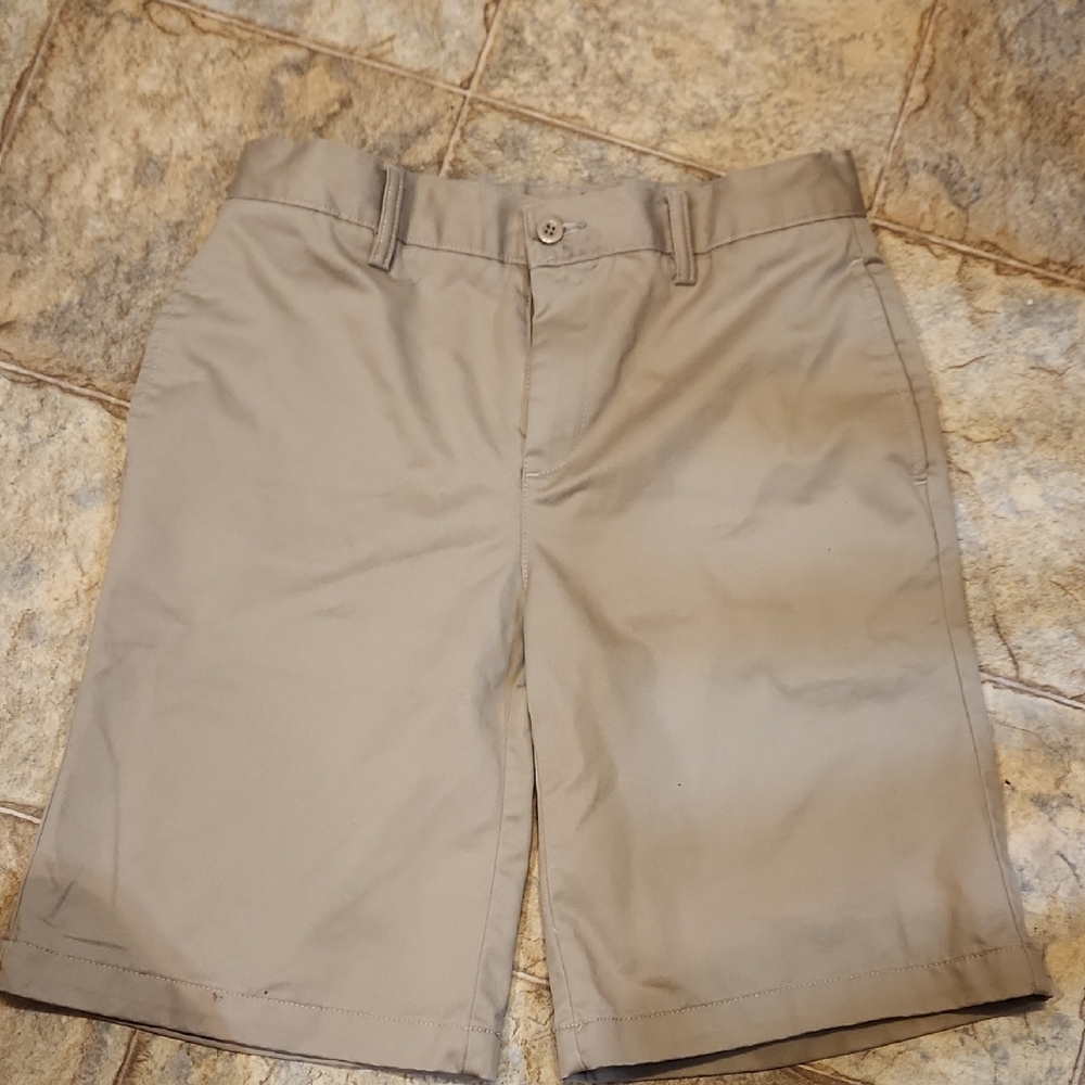 Lands' End Boys Khaki Flat Front Shorts